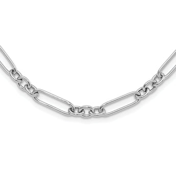 Sterling Silver Rhodium-plated Open Link 18in w/2in ext. Necklace