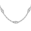 Sterling Silver Rhodium-plated Hollow Paperclip Link 24in Necklace
