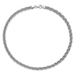Sterling Silver Polished Rhodium-plated Diamond-cut Braided Necklace
