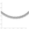 Sterling Silver Polished Rhodium-plated Diamond-cut Braided Necklace