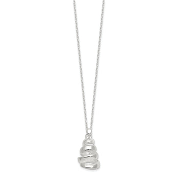 Sterling Silver Polished Silver-plated Swirl Pendant Necklace