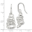 Sterling Silver Polished Silver-plated Spiral Dangle Shepherd Hook Earrings