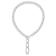 Sterling Silver Polished and Hollow Fancy Link Drop Necklace
