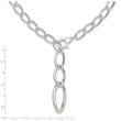 Sterling Silver Polished and Hollow Fancy Link Drop Necklace