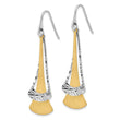 Sterling Silver RH-plated and Gold-plated Fancy Dangle Earrings