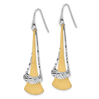 Sterling Silver RH-plated and Gold-plated Fancy Dangle Earrings