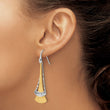 Sterling Silver RH-plated and Gold-plated Fancy Dangle Earrings