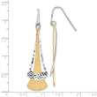 Sterling Silver RH-plated and Gold-plated Fancy Dangle Earrings