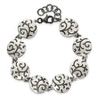 Sterling Silver Brushed Oxidize Burnished Swirl Disc w/1 in Ext. Bracelet