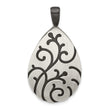 Sterling Silver Oxidize Burnished Swirl Pear Shape Pendant