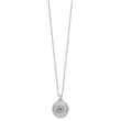 Sterling Silver Rh-plated Created Blue Spinel and CZ Evil Eye 18in Necklace