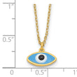 Sterling Silver Gold-plated Enamel Evil Eye w/1in ext. Necklace