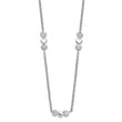 Sterling Silver Rhodium-plated Textured Heart Stations 24in Necklace