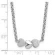 Sterling Silver Rhodium-plated Textured Heart Stations 24in Necklace