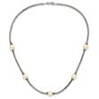 Sterling Silver and Gold-tone Synthetic Pearl 18in Necklace