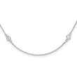 Sterling Silver Polished CZ 6 Station with 2in ext Necklace