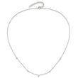 Sterling Silver E-coated CZ Stations 18in w/2in ext Necklace
