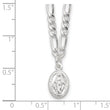 Sterling Silver RH-plated Miraculous Medal Link 16in w/2in ext. Necklace
