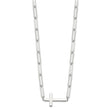 Sterling Silver E-Coated Cross Paperclip Link w/2 in ext Necklace