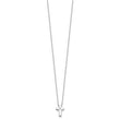 Sterling Silver Rhodium-plated CZ Cross 13in w/2in ext. Necklace