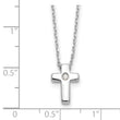 Sterling Silver Rhodium-plated CZ Cross 13in w/2in ext. Necklace
