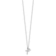 Sterling Silver Rhodium-plated CZ Crosses 16in w/2in ext. Necklace - Birthstone Company