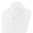 Sterling Silver Rhodium-plated CZ Crosses 16in w/2in ext. Necklace - Birthstone Company