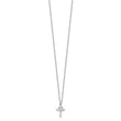 Sterling Silver Rhodium-plated CZ Crosses 16in w/2in ext. Necklace