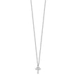 Sterling Silver Rhodium-plated CZ Crosses 16in w/2in ext. Necklace - Birthstone Company