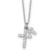 Sterling Silver Rhodium-plated CZ Crosses 16in w/2in ext. Necklace