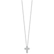 Sterling Silver Rhodium-plated CZ Cross 16in w/2in ext Necklace