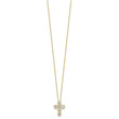Sterling Silver Gold-tone CZ Cross 16in w/2in ext Necklace