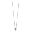 Sterling Silver RH-plated Blue Cr. Opal Inlay Cross 16in w/2in ext Necklace