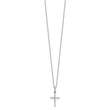 Sterling Silver Rhodium-plated CZ Cross 18in Necklace
