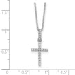 Sterling Silver Rhodium-plated CZ Cross 18in Necklace