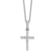 Sterling Silver Rhodium-plated CZ Cross 18in Necklace