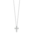 Sterling Silver Rhodium-plated Baguette CZ Cross 18in Necklace