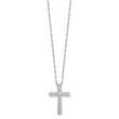 Sterling Silver Rhodium-plated CZ Cross 18in w/2in ext. Necklace