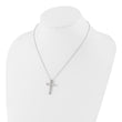 Sterling Silver Rhodium-plated CZ Cross 18in w/2in ext. Necklace