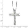 Sterling Silver Rhodium-plated CZ Cross 18in w/2in ext. Necklace