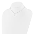 Sterling Silver Rhodium-plated CZ 13in w/2in ext. Necklace