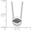 SS Multi Color CZ Evil Eye 16in w/2in ext Necklace