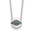 SS Multi Color CZ Evil Eye 16in w/2in ext Necklace