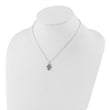 Sterling Silver RH-plate Cr.Blue Spinel and CZ Hamsa Bracelet/Necklace Set - Birthstone Company