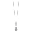 Sterling Silver RH-plate Cr.Blue Spinel and CZ Hamsa Bracelet/Necklace Set