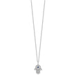 Sterling Silver RH-plate Cr.Blue Spinel and CZ Hamsa Bracelet/Necklace Set - Birthstone Company