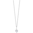 Sterling Silver Rhodium-plated CZ Heart 16in w/2in ext Necklace - Birthstone Company