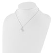 Sterling Silver Rhodium-plated CZ Heart 16in w/2in ext Necklace - Birthstone Company