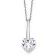 Sterling Silver Rhodium-plated CZ Heart 16in w/2in ext Necklace - Birthstone Company