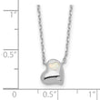 Sterling Silver RH-plated Created Opal Inlay CZ Heart w/2in ext Necklace
